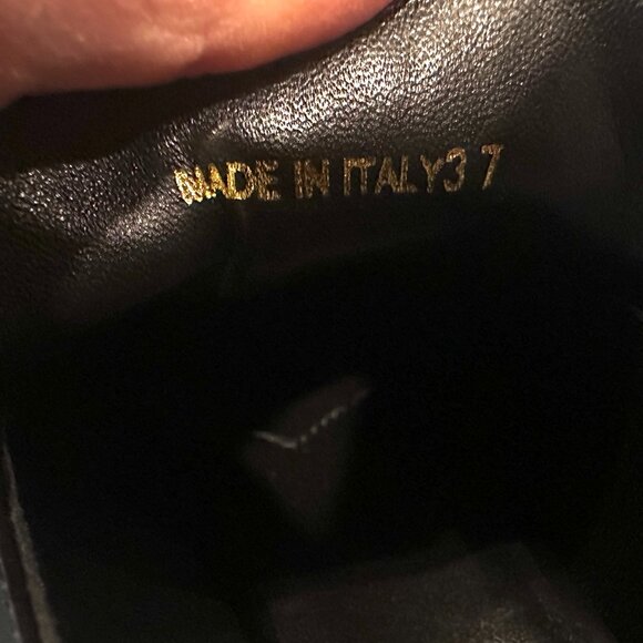 PRADA 35 Triangle Logo Leather Pumps Heels Loafers Shoes Black - Picture 11 of 13